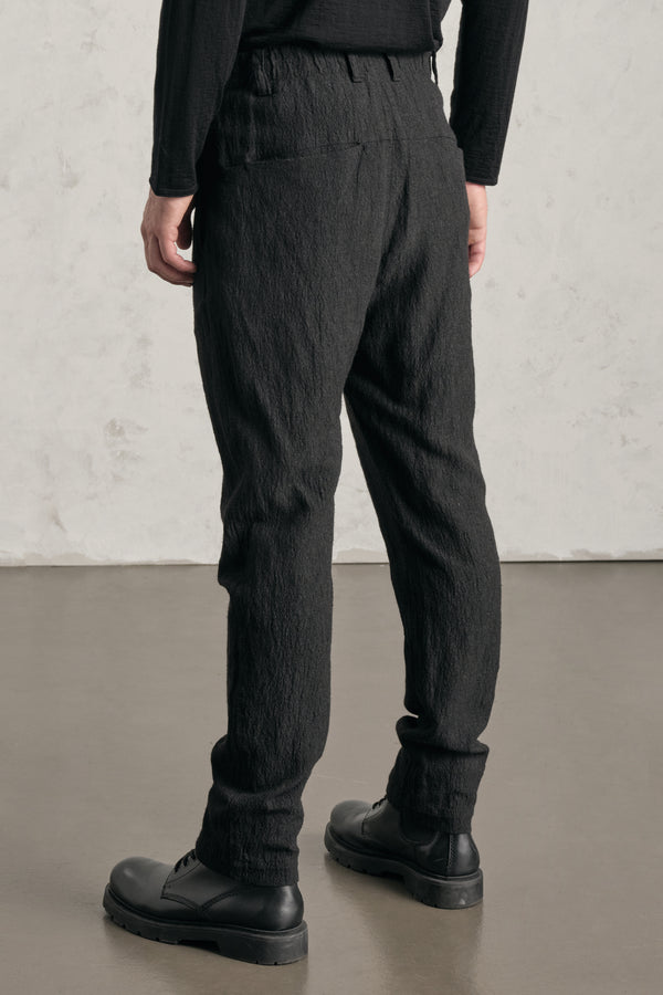 Chino regular-fit in seersucker di misto viscosa con cintura confort con elastico | 1019.CFUTREV312.U12