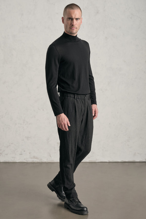 Chino regular-fit in seersucker di misto viscosa con cintura confort con elastico | 1019.CFUTREV312.U12