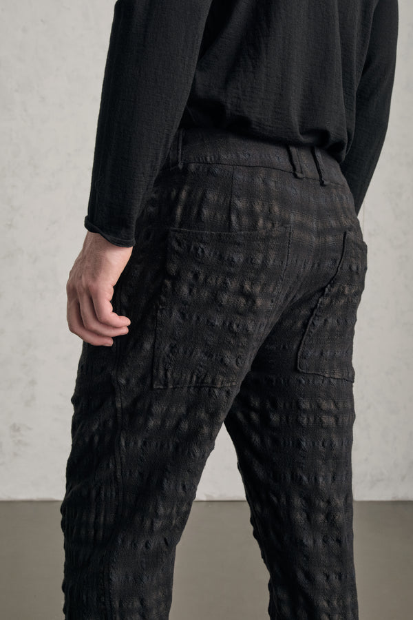 Madras-Karo-Hose im Loose Fit aus Woll-Mix mit vorderseitigen Bundfalten und aufgesetzten Gesäßtaschen | 1019.CFUTREW321.U312