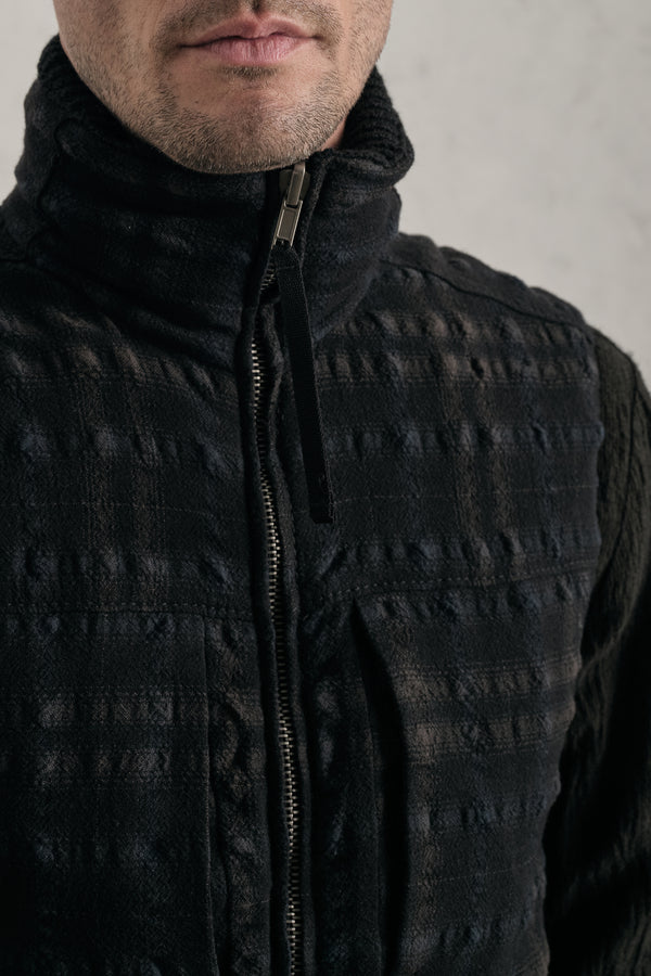 Gilet reversibile in piuma d'oca regular-fit in madras di misto lana | 1019.CFUTREW322.U312