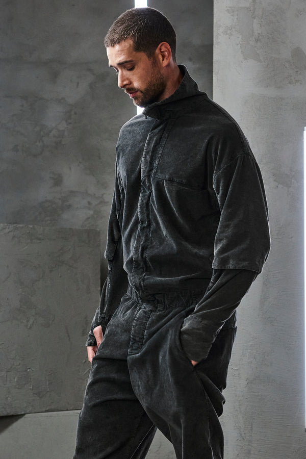Faded velours oversize overall.zipped opening and double sleeves. elastic waist | 1010.CFUTRVC126S.U512