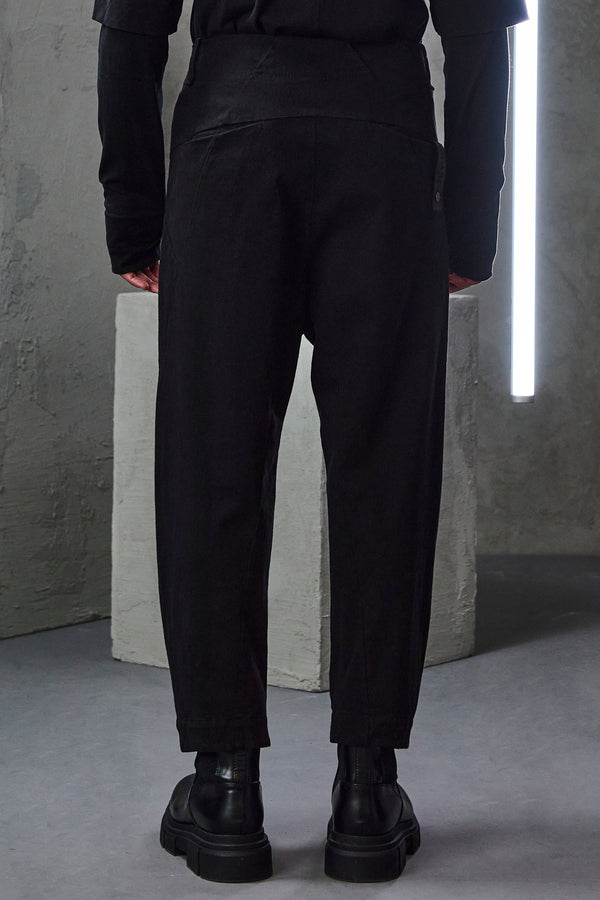Pantalon cropped oversize en coton et laine extensible | 1010.CFUTRVF155.U10