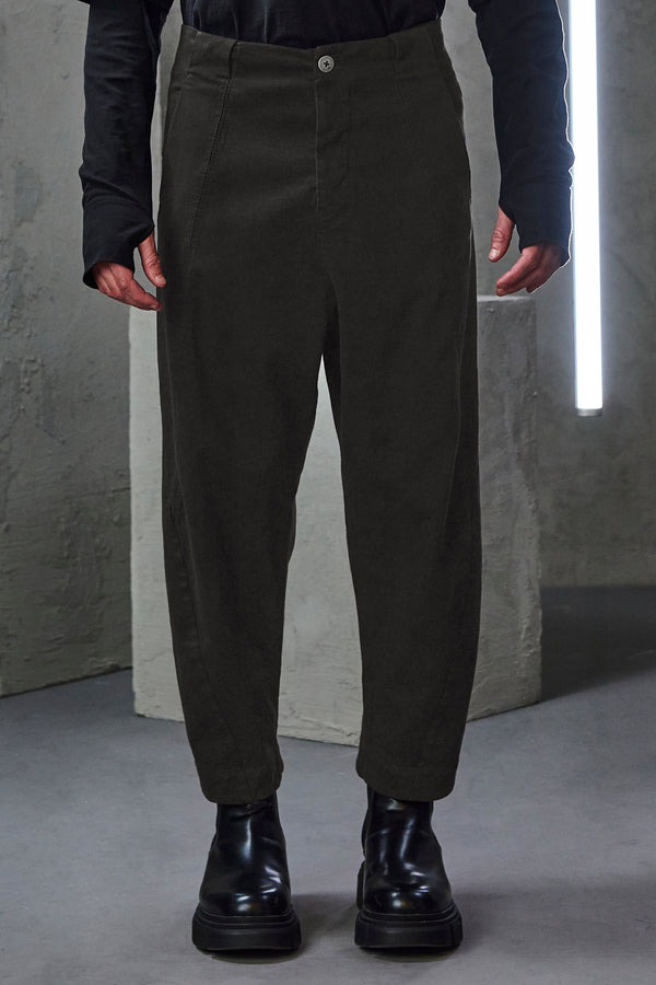 Pantalon cropped oversize en coton et laine extensible | 1010.CFUTRVF155.U13