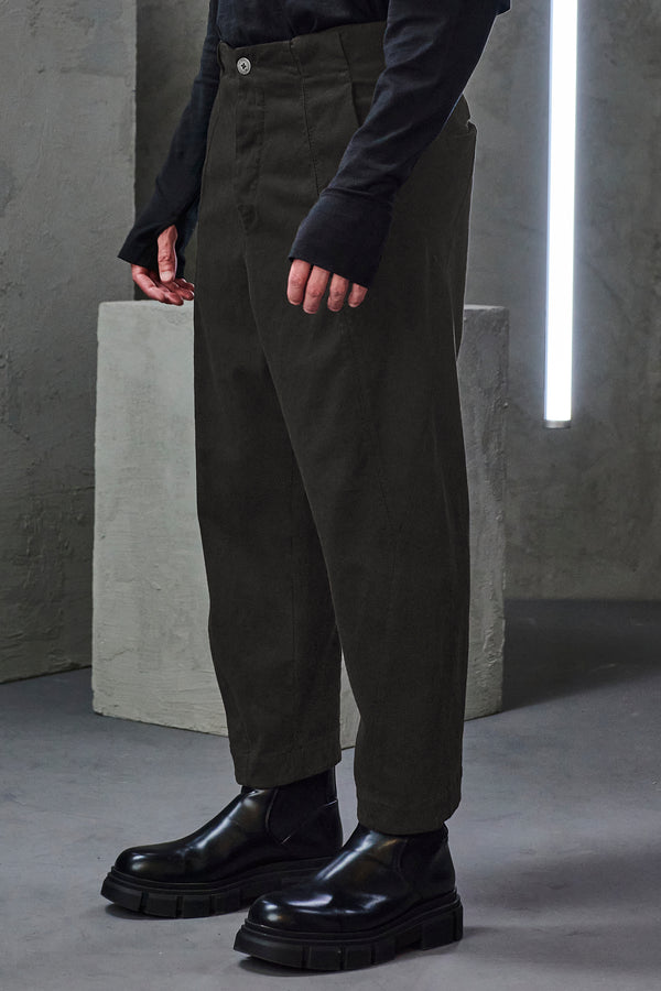 Pantalon cropped oversize en coton et laine extensible | 1010.CFUTRVF155.U13