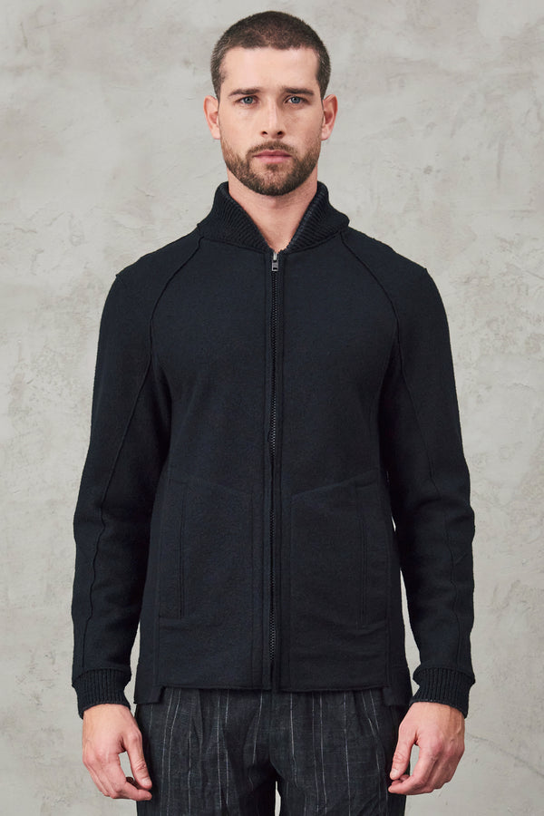Raw cut boiled wool zipped jacket | 1010.CFUTRVK206.U10