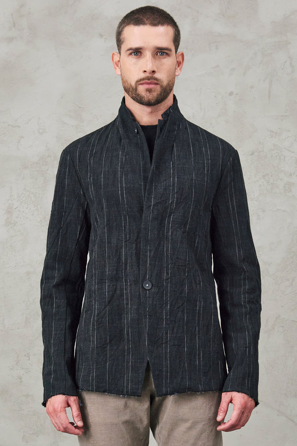 Raw cut pinstripe cotton and wool jacket | 1010.CFUTRVN231.U312