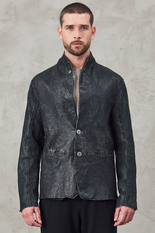 Regular-fit lambskin jacket in marbled-effect | 1010.CFUTRVR271.U13