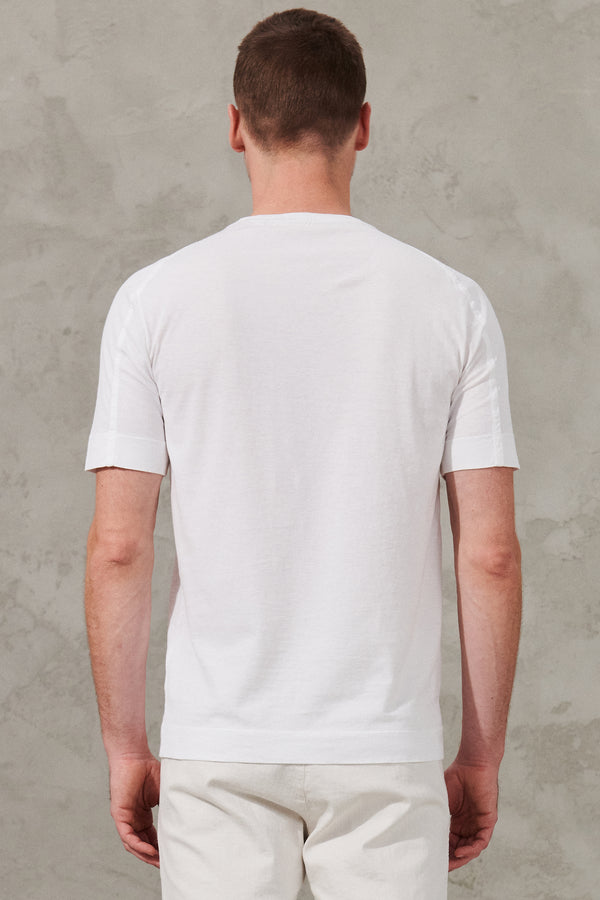 T-shirt girocollo regular-fit in jersey di cotone. bordo collo in maglia | 1011.CFUTRW1360.U00