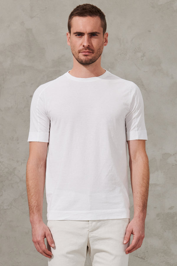 T-shirt girocollo regular-fit in jersey di cotone. bordo collo in maglia | 1011.CFUTRW1360.U00