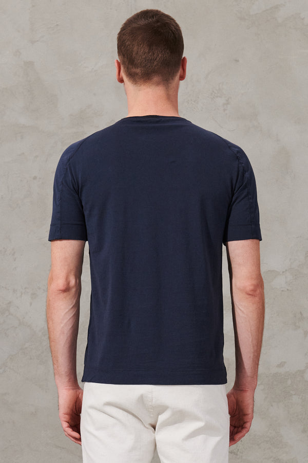 T-shirt girocollo regular-fit in jersey di cotone. bordo collo in maglia | 1011.CFUTRW1360.U05