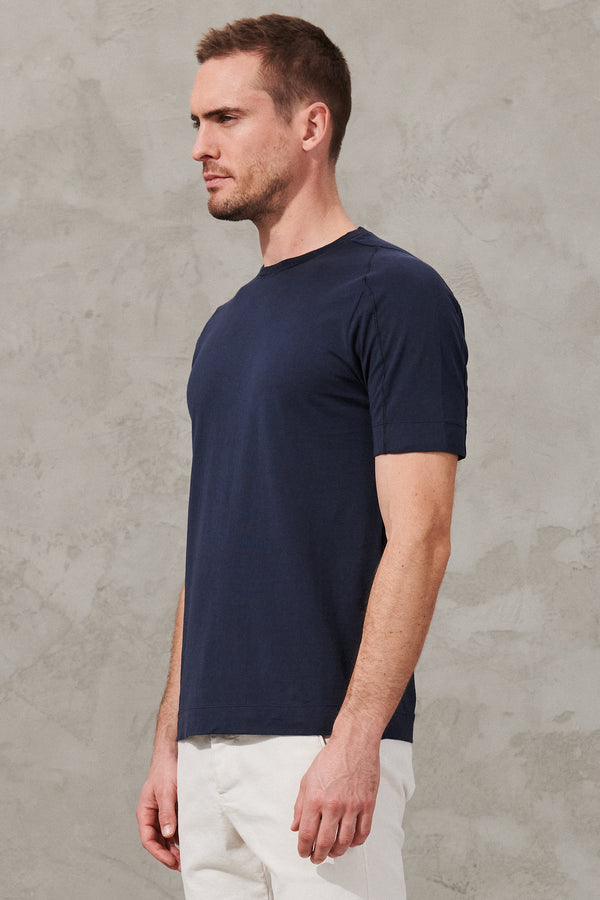 T-shirt girocollo regular-fit in jersey di cotone. bordo collo in maglia | 1011.CFUTRW1360.U05