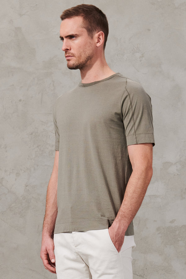 T-shirt girocollo regular-fit in jersey di cotone. bordo collo in maglia | 1011.CFUTRW1360.U13