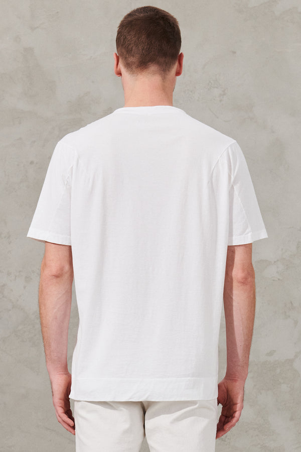 Cotton and poplin jersey loose fit t-shirt with knit insert | 1011.CFUTRW1361.U00
