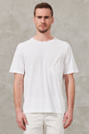 T-shirt coupe brute en jersey de coton et popeline avec application en maille | 1011.CFUTRW1361.U00