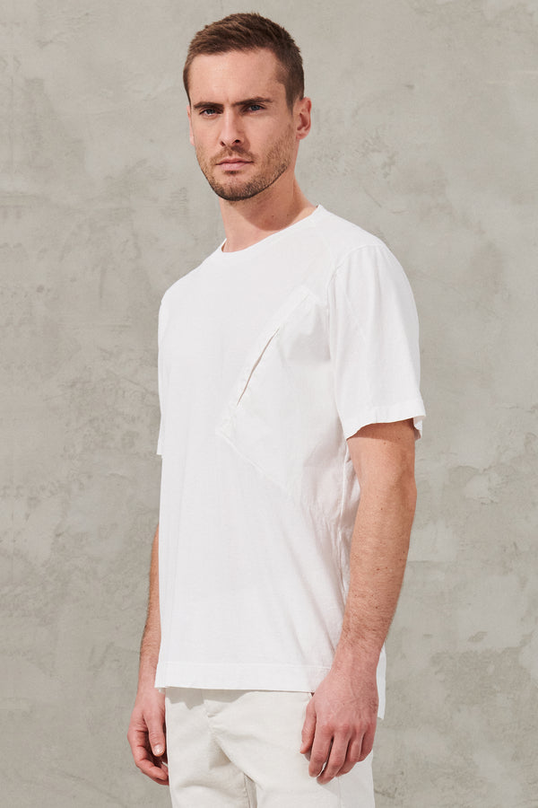 T-shirt loose-fit in jersey di cotone e popeline con inserto di maglia | 1011.CFUTRW1361.U00