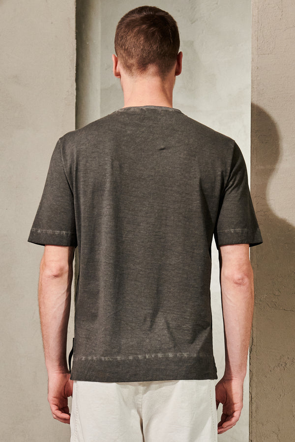 Oversized t-shirt mit fade-effekt aus baumwolljersey mit strickeinsatz | 1011.CFUTRW1365E.U212