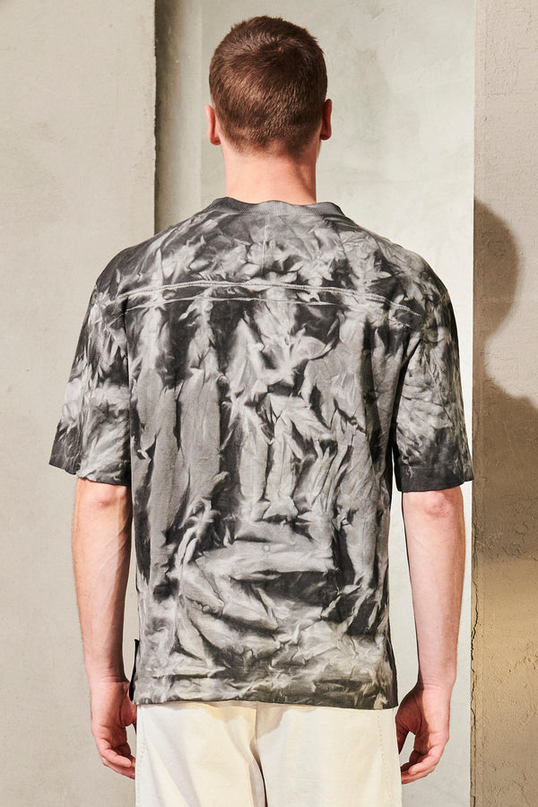 Oversized t-shirt mit fade-effekt aus baumwolljersey und popeline mit strickeinsatz und angebrachter | 1011.CFUTRW1366EC.U310