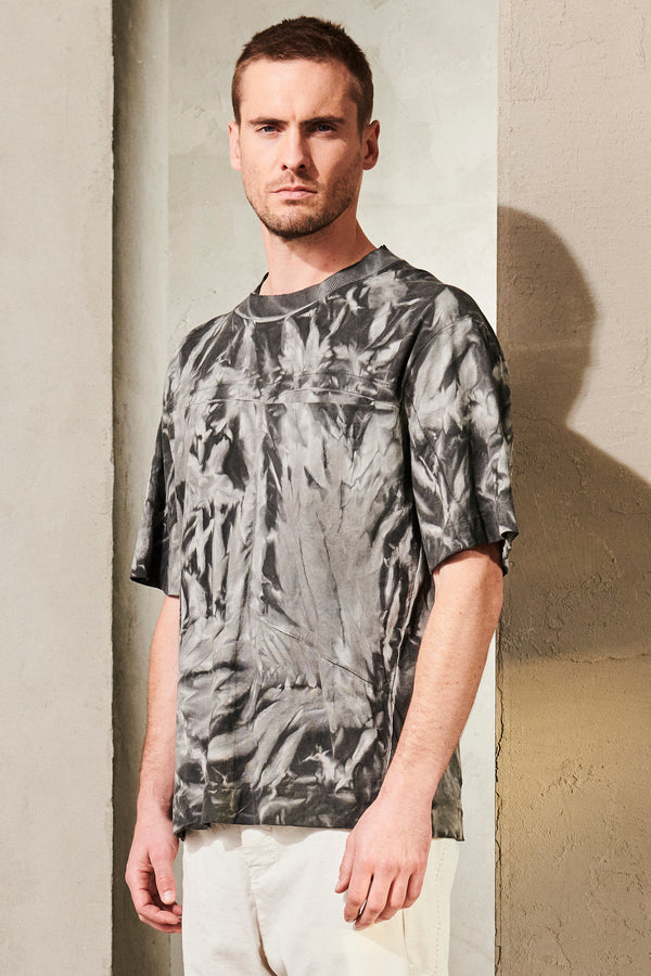 Oversized t-shirt mit fade-effekt aus baumwolljersey und popeline mit strickeinsatz und angebrachter | 1011.CFUTRW1366EC.U310