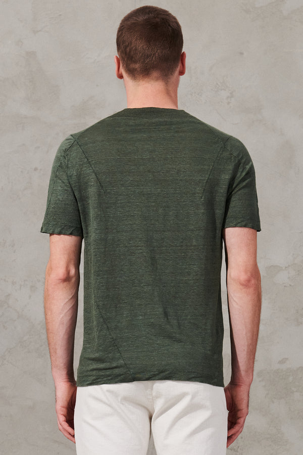 T-shirt im regular fit aus hanfjersey mit strickeinsatz aus leinen | 1011.CFUTRW3380.U04