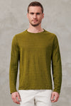 T-shirt regular-fit manica lunga in jersey di canapa con inserto in maglia di lino | 1011.CFUTRW3382.U08