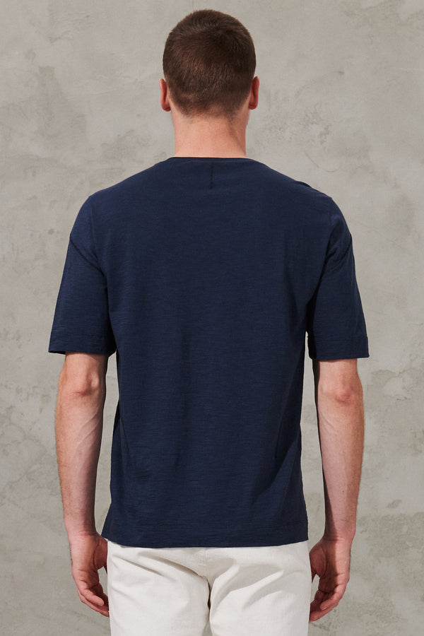T-shirt loose-fit in jersey di cotone fiammato con inserto in maglia | 1011.CFUTRW5400.U05