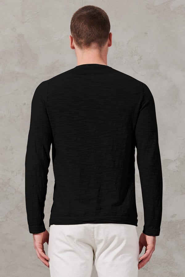 Langarm-shirt aus baumwolle mit flammé-struktur | 1011.CFUTRW8430.U10