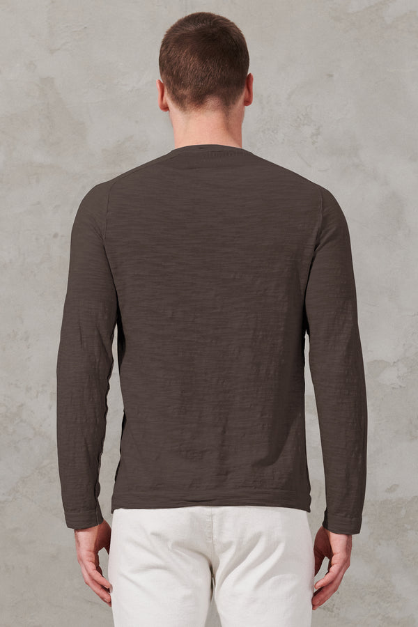 Langarm-shirt aus baumwolle mit flammé-struktur | 1011.CFUTRW8430.U16