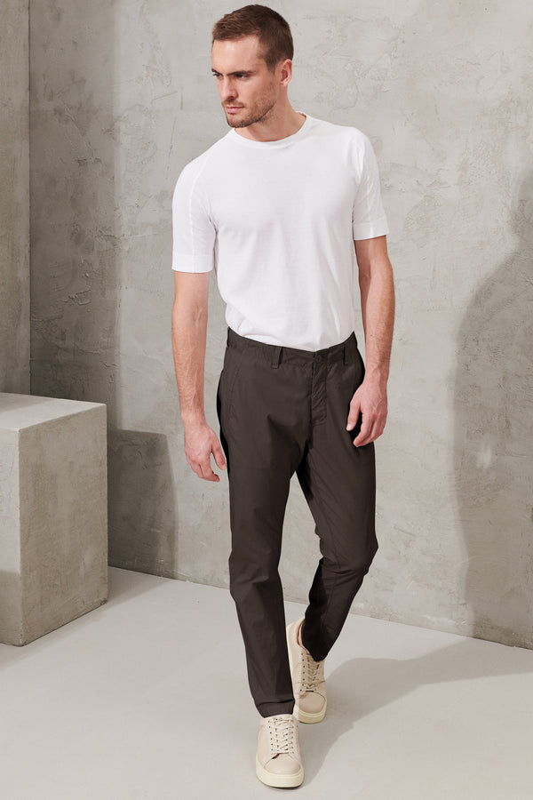 Light cotton chino trousers with elastic waistband | 1011.CFUTRWB110.U16