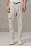 Pantalone cargo in tela di cotone con coulisse in corda cerata | 1011.CFUTRWB117.U02