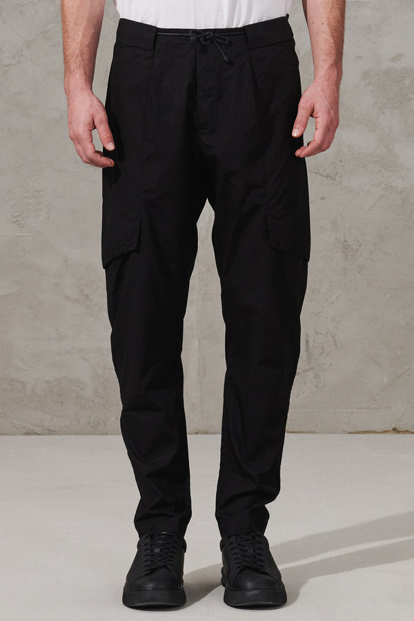 Light cotton cargo trousers with waxed rope drawstring | 1011.CFUTRWB117.U10