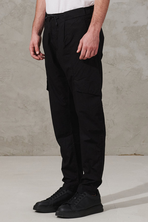 Pantalone cargo in tela di cotone con coulisse in corda cerata | 1011.CFUTRWB117.U10