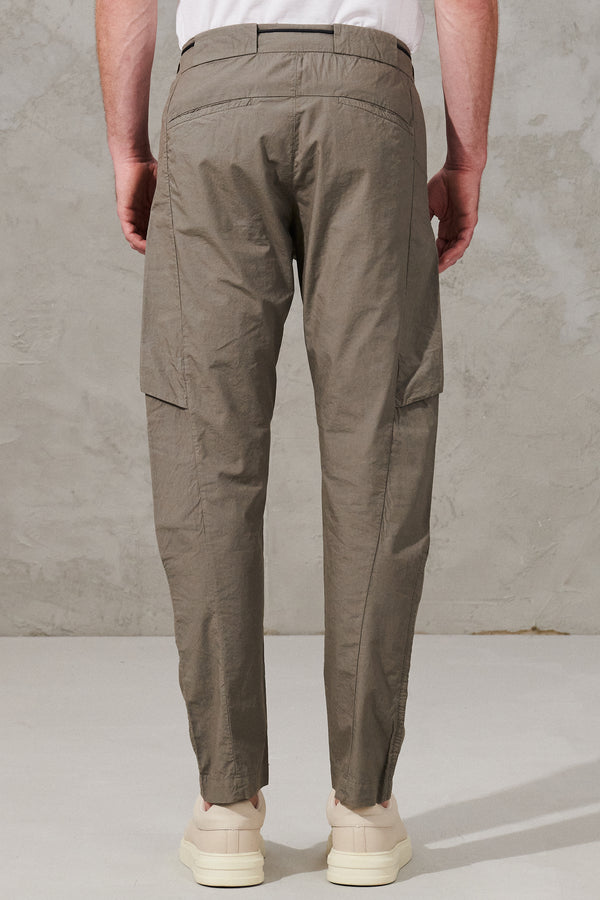 Pantalone cargo in tela di cotone con coulisse in corda cerata | 1011.CFUTRWB117.U13