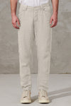 Regular-fit linen trousers with inserts in linen and cotton twill | 1011.CFUTRWD131.U02