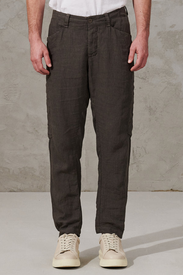 Pantalone regular-fit di lino con inserti in twill di lin e cotone | 1011.CFUTRWD131.U16