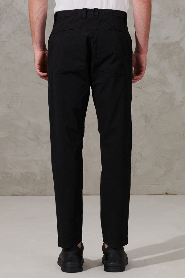 Cropped trousers in stretch crepe light cotton crepe | 1011.CFUTRWG160.U10
