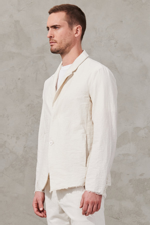 Regular-fit jacket in recycled cotton and nylon poplin | 1011.CFUTRWM222.U01