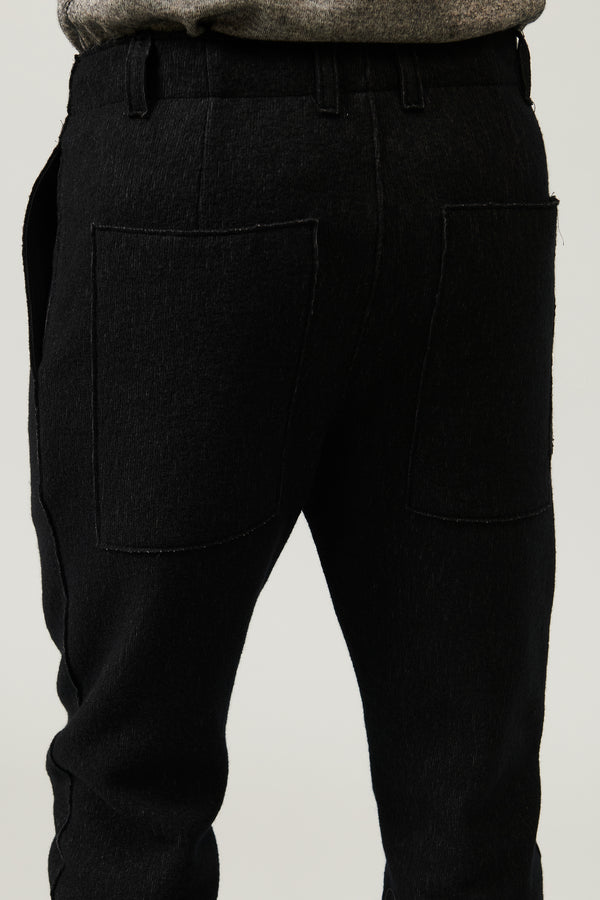 Pantalone jogging loose-fit in panno micro gessato di lana e cotone. cintura elastica con coulisse | 1013.CFUTRY22570.U310