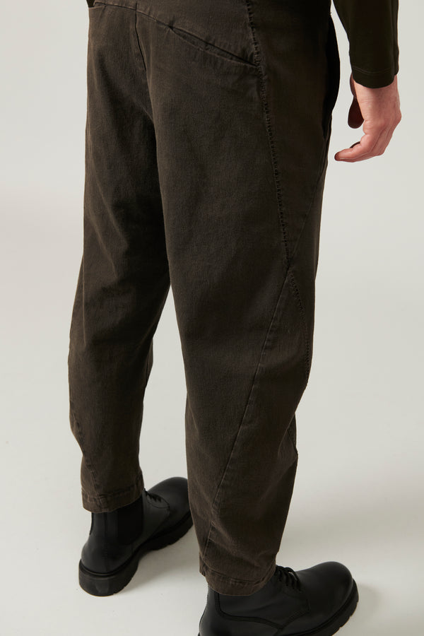 Pantalon cropped arrondi en laine et coton stretch | 1013.CFUTRYF151.U12