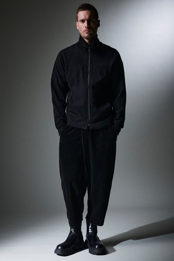 Oversize-zip-jacke aus wollgewebe mit rohschnittdetails | 1013.CFUTRYK207.U10