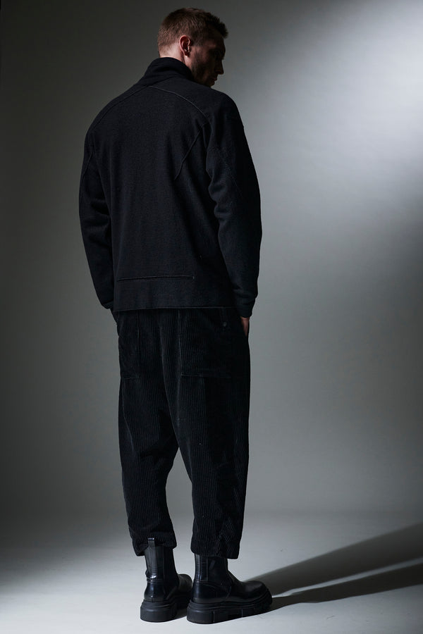 Oversize-zip-jacke aus wollgewebe mit rohschnittdetails | 1013.CFUTRYK207.U10