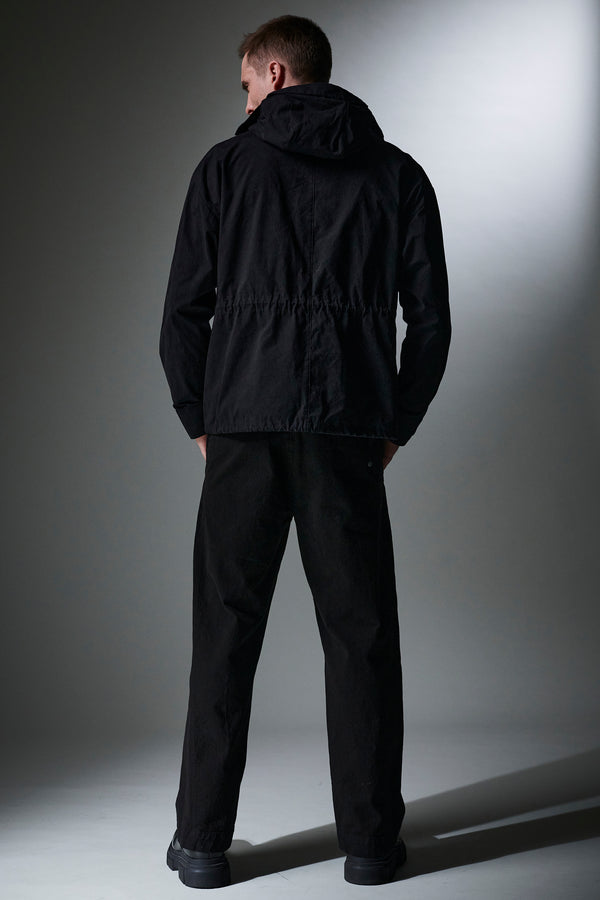 Giacca sahariana con cappuccio in cotone e nylon water-repellent | 1013.CFUTRYO244.U10