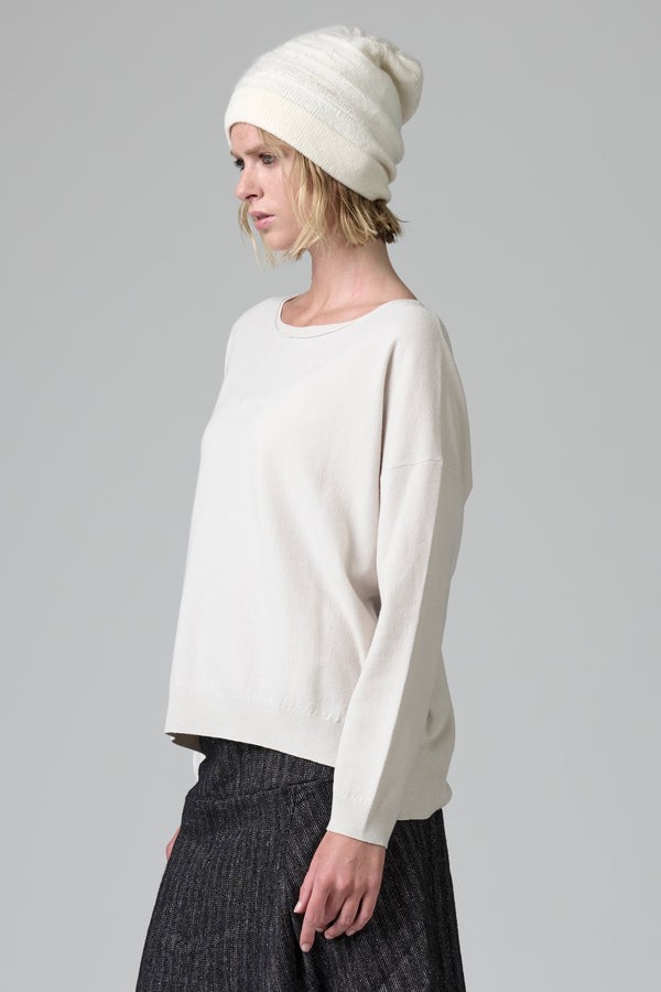 Berretto in lana con intarsio di filo stampato in alpaca | 1016.HATDTRB15504.102