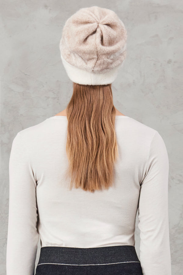 Hat in alpaca and wool with 2-colours inlay braid pattern | 1010.HATDTRV12477.21