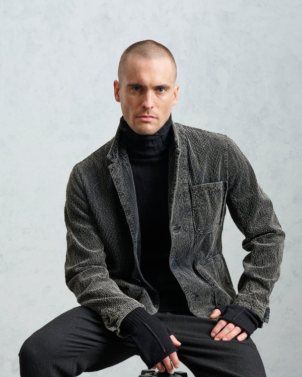 Faded regular-fit jacket in ribbed cotton and modal stretch corduroy | 1019.CFUTREE141S.U310