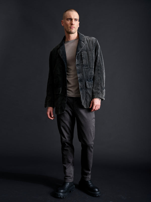 Field jacket loose et délavée en velours à larges côtes de coton et modal stretch | 1019.CFUTREE143S.U310