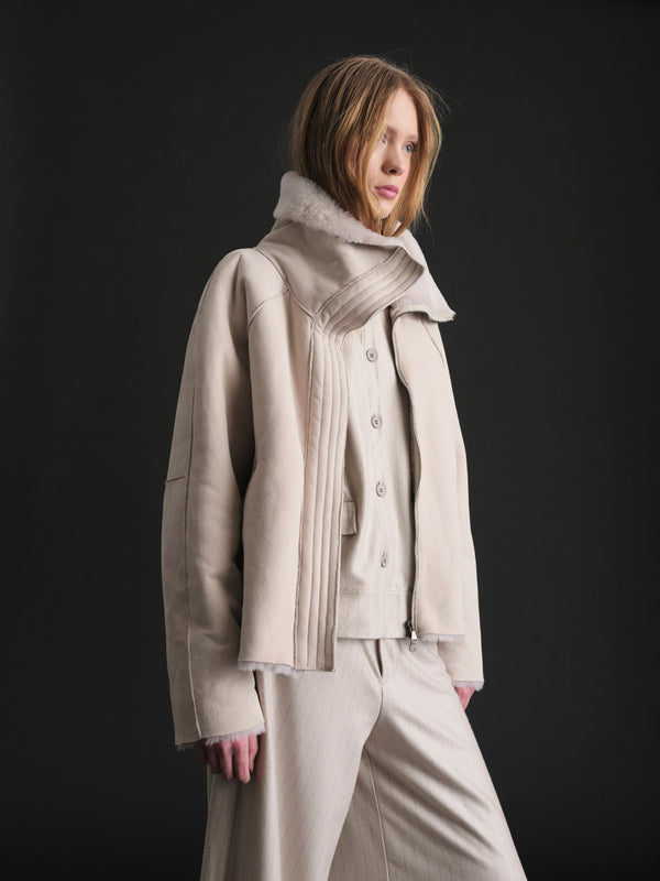 Montone corto collo alto comfort fit con zip nascosta da patta | 1019.CFDTRE4390.21