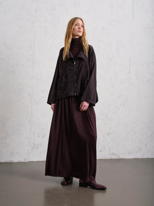 Giacca/felpa zippata dalla linea over con collo a vulcano in tencel e cotone stretch | 1019.CFDTREN230.06