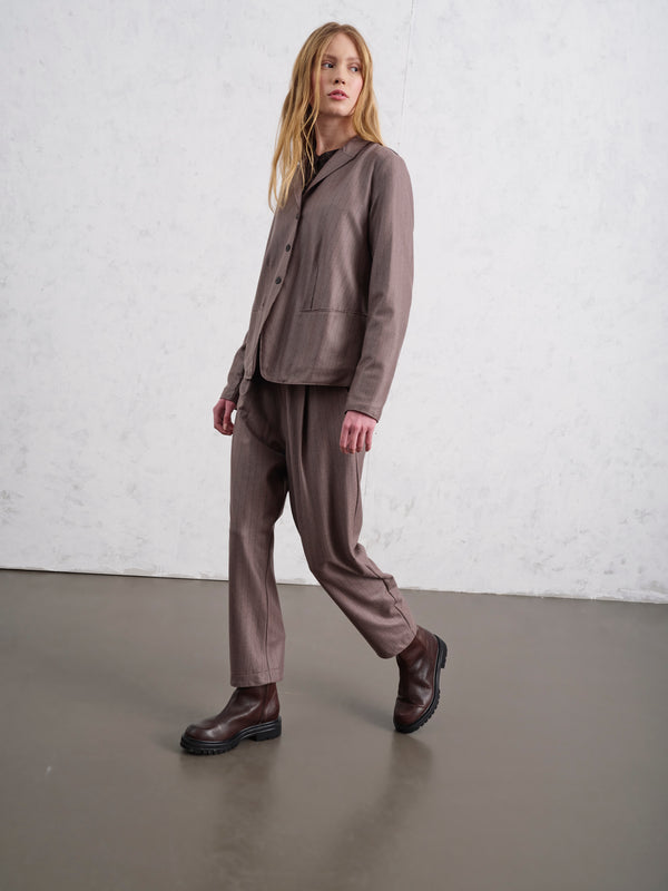 Giacca foderata in panno di lana leggero gessato, mano cashmere | 1019.CFDTREW322.31