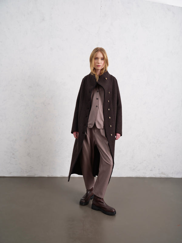 Cappotto lungo slim fit in maglia di lana cotta | 1019.CFDTREX332.10