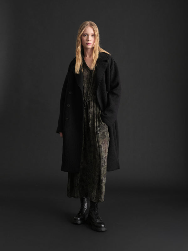 Cappotto doppio petto oversize in doppio panno di lana cotta | 1019.CFDTREX331.10